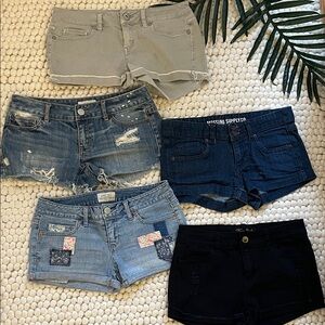 SOLD Stylish Women's Denim Short Shorts Collection Bundle set of 5 size 2